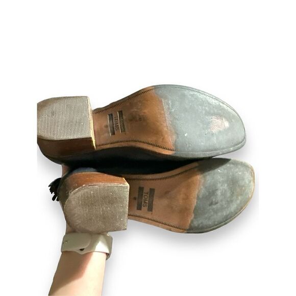 TOMS sz 10 Womens Carpe Diem Leila Leather Block Heel Souch Boots Chic Fall Edgy - Picture 6 of 7